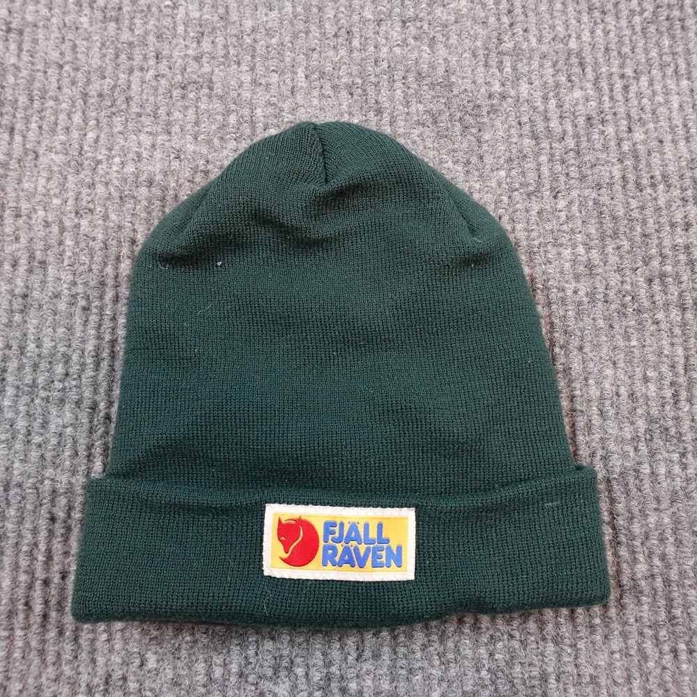 Fjall Raven Vardag Classic Beanie Green Knit Cuffed Logo Hat 78141 One Size